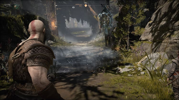 Кратос перед сражением с ведьмой god of war ведьмы