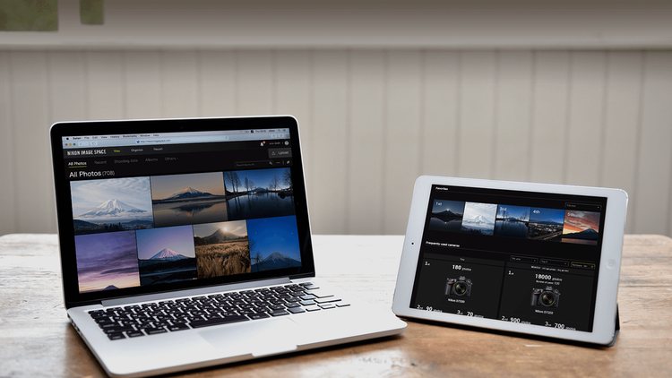 Фотографии Nikon Image Space на ноутбуке и планшете