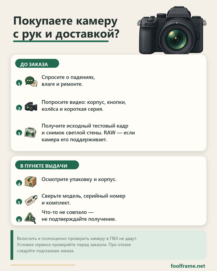 Памятка по покупке подержанной камеры с доставкой