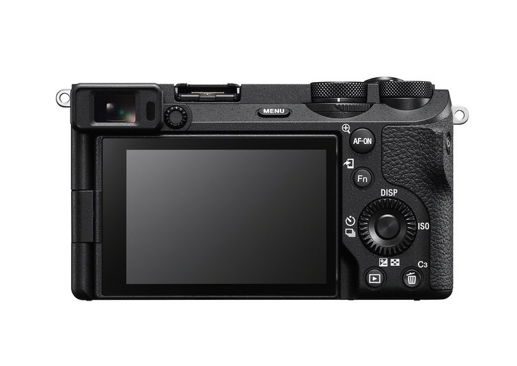 Задняя панель Sony A6700 с видоискателем и кнопкой AF-ON