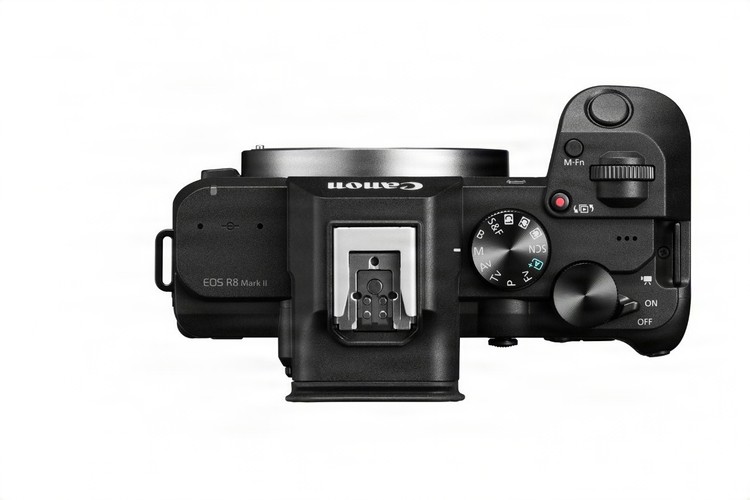 Верхняя панель Canon EOS R8 Mark II с диском режимов