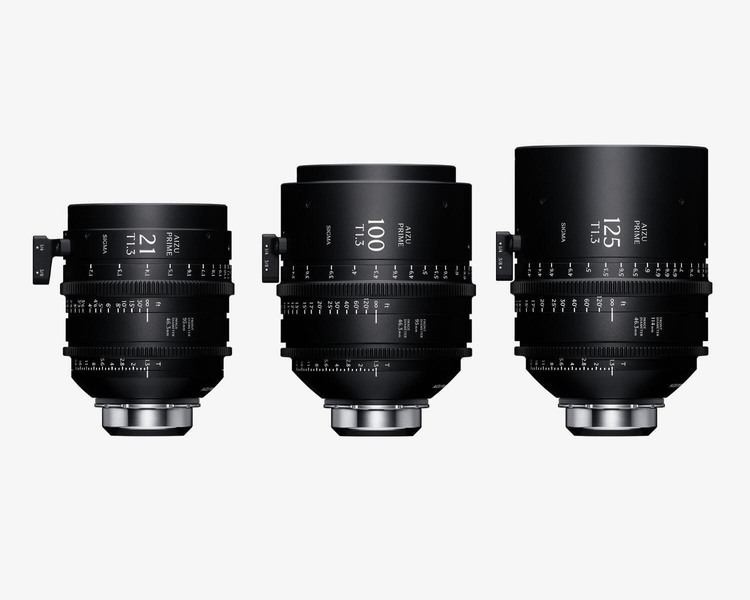 Три кинообъектива Sigma Aizu Prime 21, 100 и 125 мм