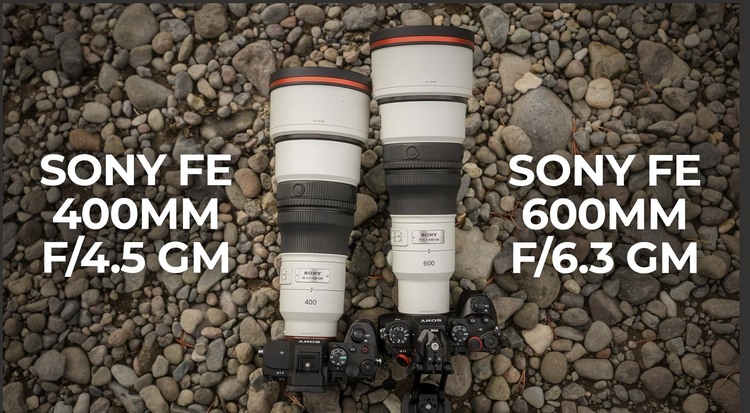 Sony FE 400mm F4.5 GM OSS и FE 600mm F6.3 GM OSS вид сбоку