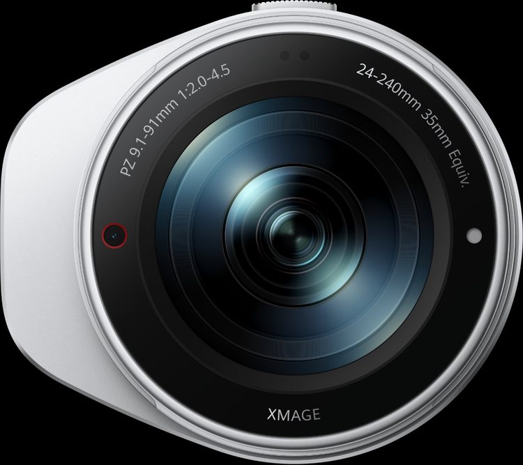 Объектив съёмной камеры Huawei XMAGE Z10 крупным планом